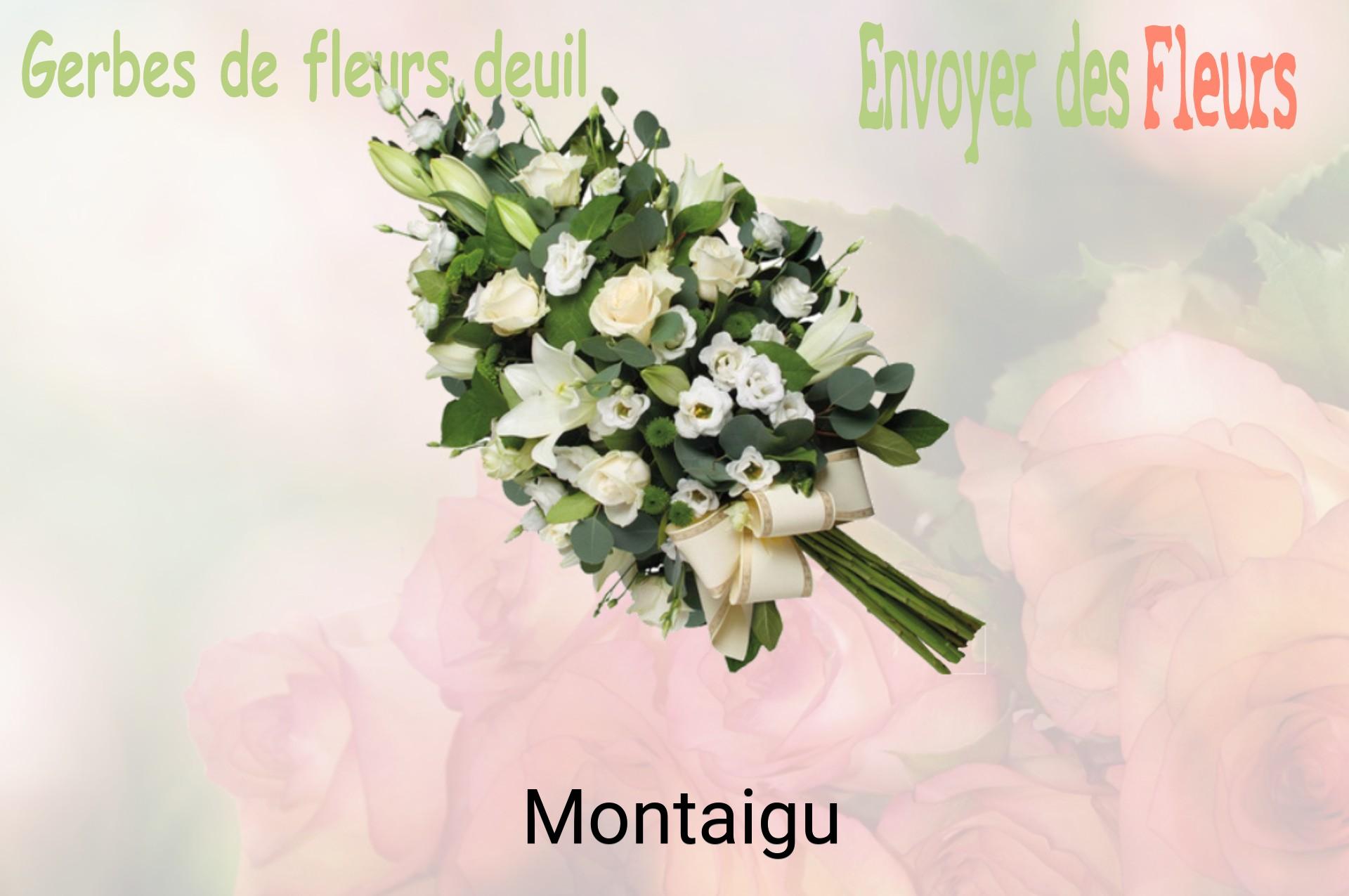 Gerbe de fleurs de deuil livrée à Montaigu